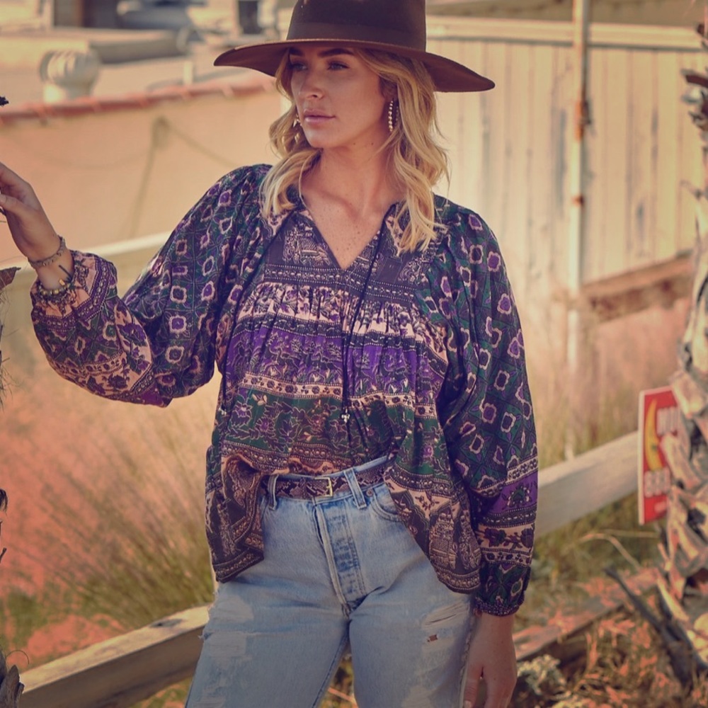 Long sleeve hippie blouse